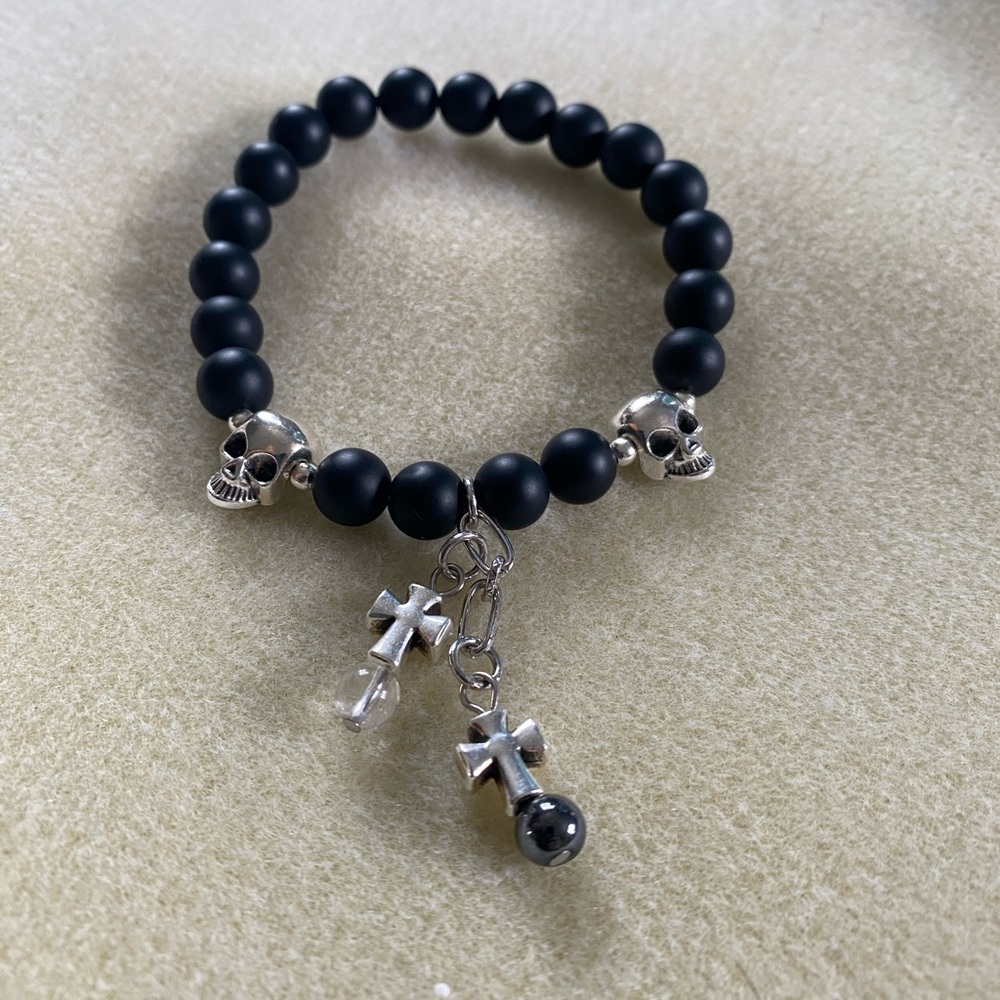 Handcrafted Bracelet Skulls and Crosses Néw